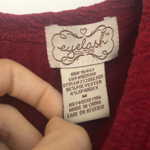 Deep Red Polyester Dress - Picture 2 of 3